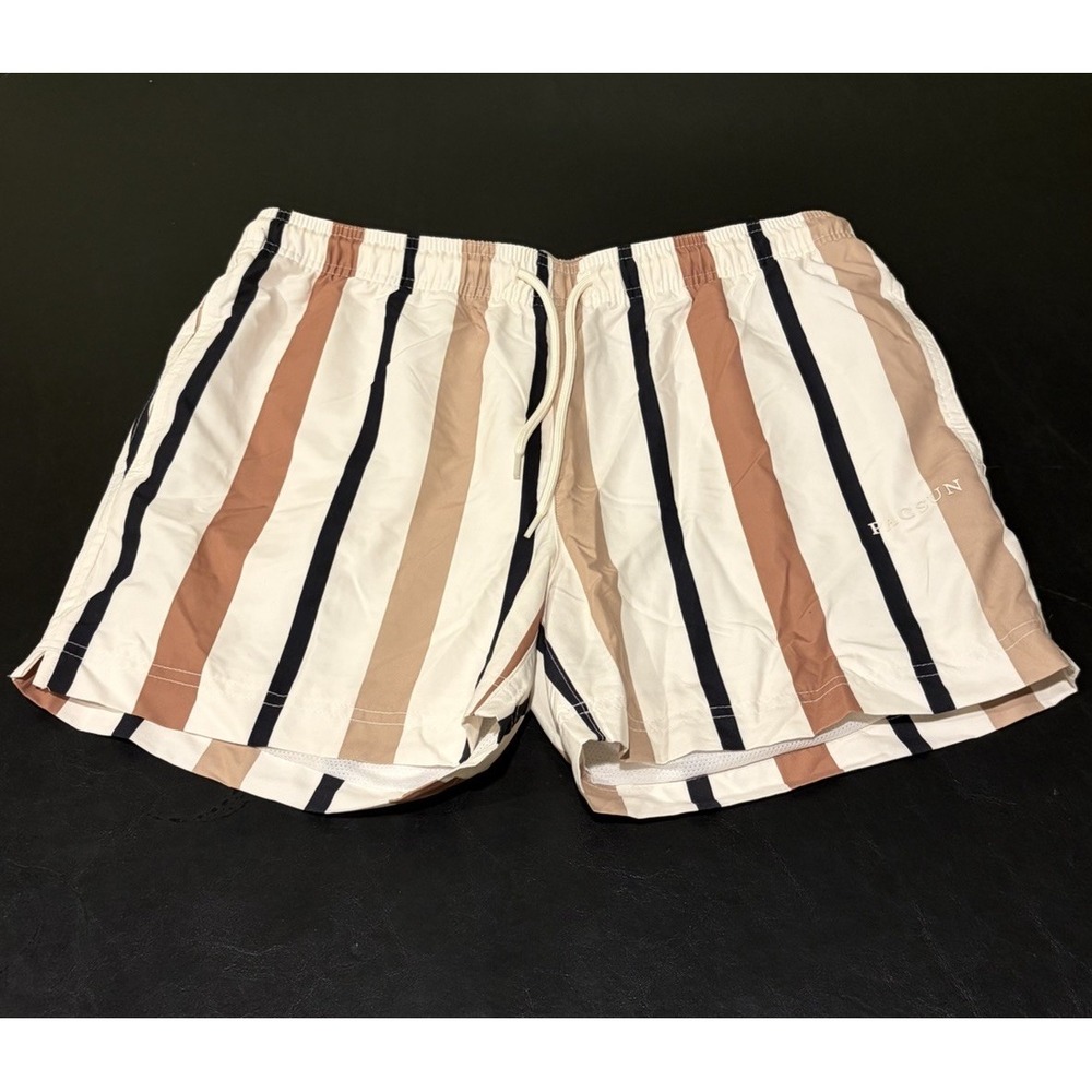 Pacsun Striped Drawstring 4.5" Swim Shorts Men's Small EUC